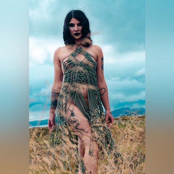 Handmade Macramé Mini Dress Festival Coachella - Picture 15 of 17